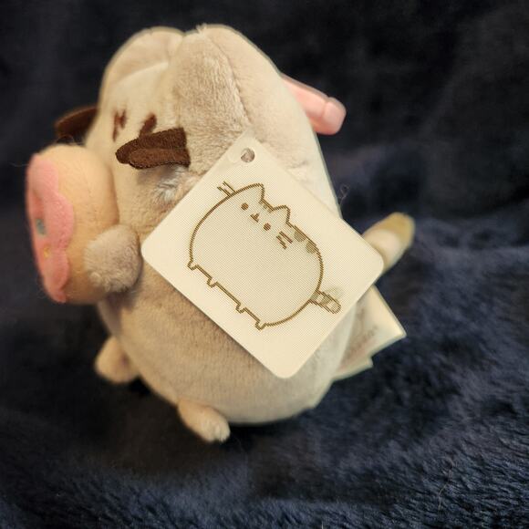 Gund Pusheen The Cat Cute Pink Donut Keychain Plush - Picture 6 of 10